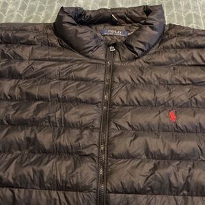 Polo by Ralph Lauren Navy Puffer Jacket with Red Logo